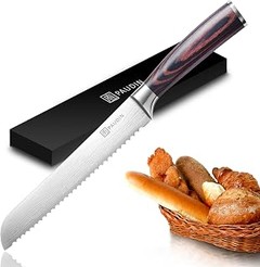 Cuchillos para pan con mango de madera
