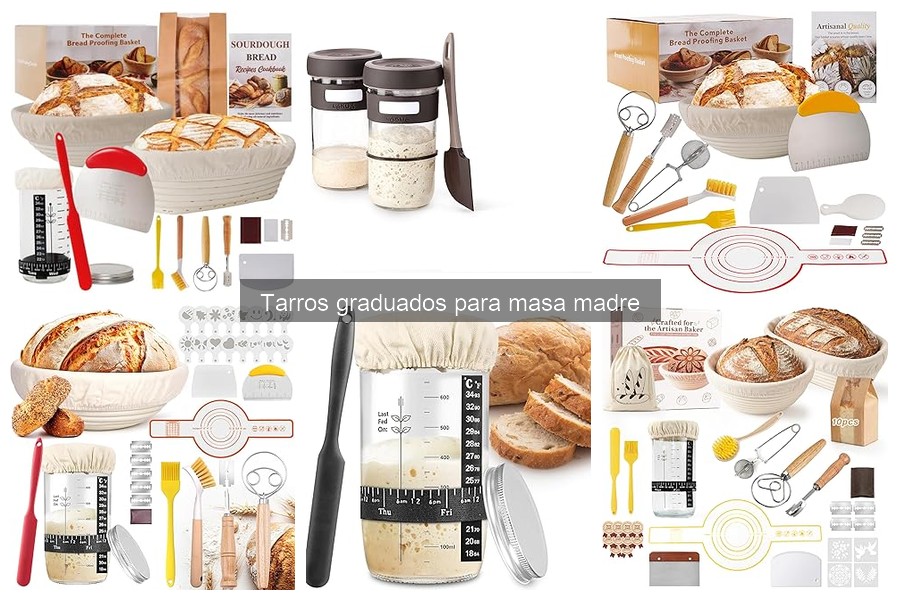 Alternativas a tarros graduados para masa madre en panadería