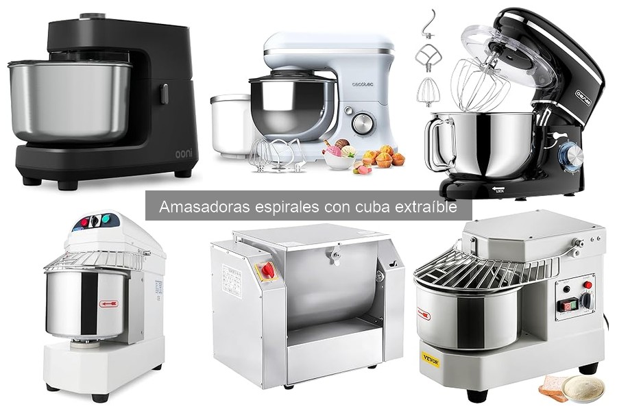 ¿Qué es una amasadora espiral con cuba extraíble?