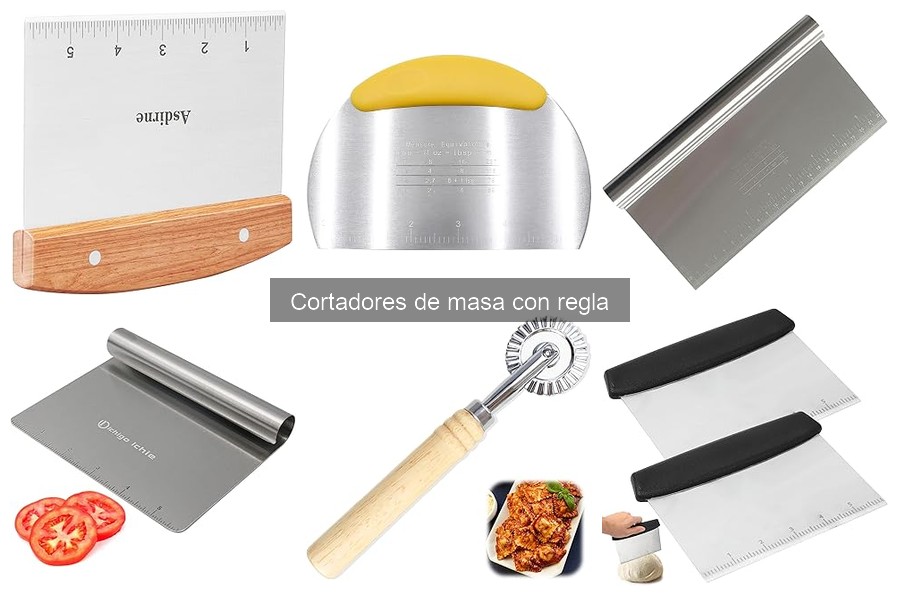 Tipos de cortadores de masa con regla para repostería