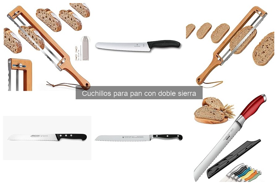 Tipos de cuchillos para pan con doble sierra y sus usos